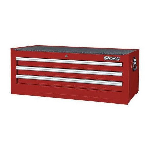 WESTWARD Intermediate Chest, 3-Drawers, Powder Coated Red, 42" W x 19" D x 16" H