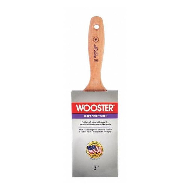 Wooster 3" Varnish Soft, Nylon Bristle, Paint Brush, Wood Handle 4169-3
