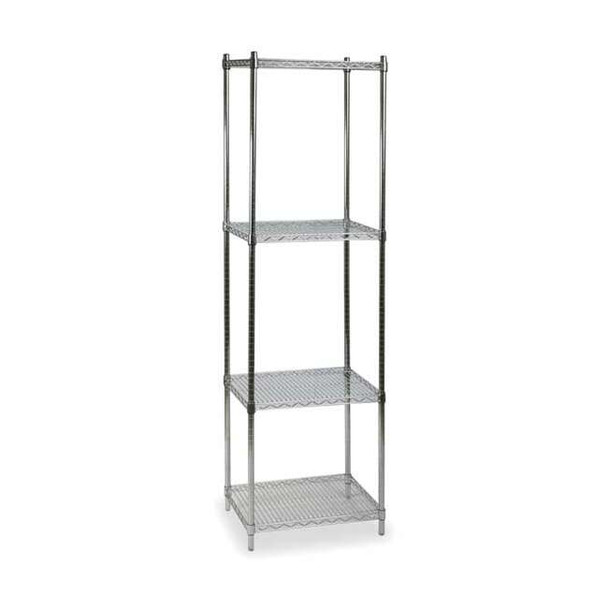 Wire Shelving Unit, 24"D x 36"W x 85"H, 4 Shelves, Chrome