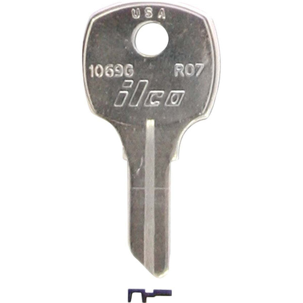 ILCO Russwin Nickel Plated File Cabinet Key R07 / 1069G (10-Pack) IAL2817600B