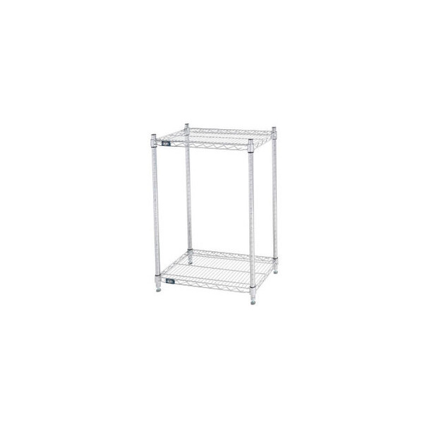 Nexel 2 Shelf Chrome ESD Wire Shelving Unit Starter 24""W x 14""D x 34""H