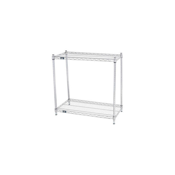 Nexel 2 Shelf Chrome ESD Wire Shelving Unit Starter 36""W x 14""D x 34""H