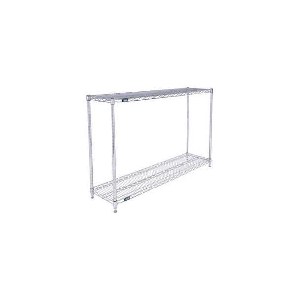 Nexel 2 Shelf Chrome ESD Wire Shelving Unit Starter 54""W x 14""D x 34""H