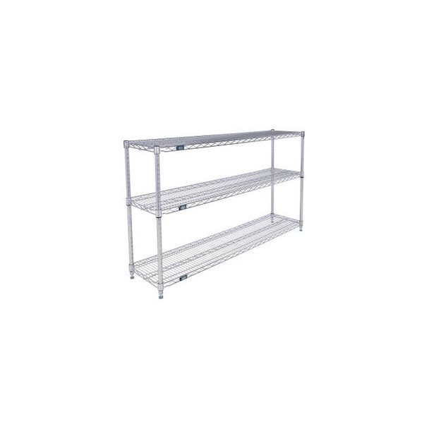 Nexel 3 Shelf Chrome Wire Shelving Unit Starter 60""W x 14""D x 34""H