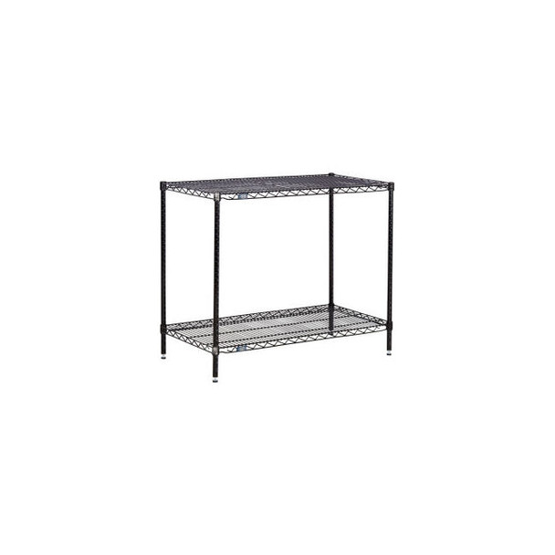 Nexel 2 Shelf Black Epoxy Wire Shelving Unit Starter 60""W x 24""D x 34""H