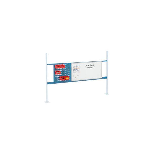 Global Industrial 18"" Louver & 36"" Whiteboard Panel Kit 72""W Blue