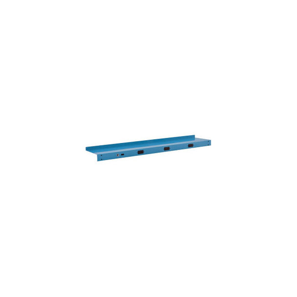 Global Industrial Steel Upper Shelf W/ 3 Duplex Outlets 72""W x 12""D Blue