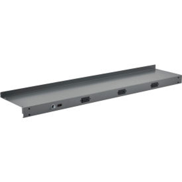 Global Industrial Steel Upper Shelf W/ 3 Duplex Outlets 60""W x 12""D Gray