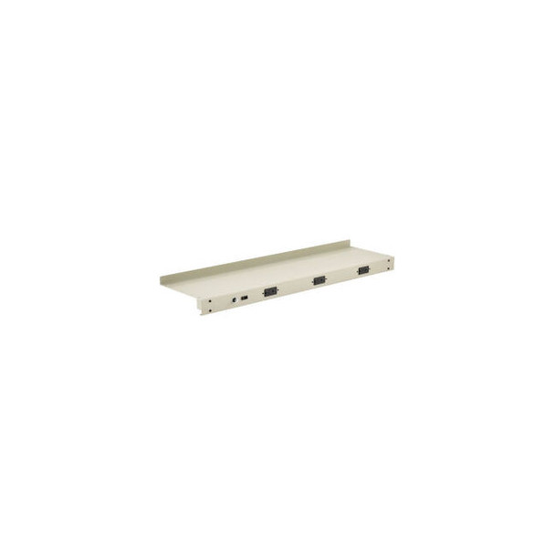Global Industrial Steel Upper Shelf W/ 3 Duplex Outlets 48""W x 12""D Tan