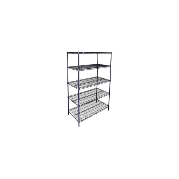 Nexel 5 Shelf Nexelon Blue Wire Shelving Unit Starter 54""W x 21""D x 86""H