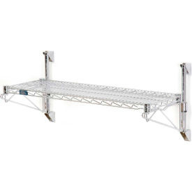 Nexel Chrome Adjustable Wall Mount Wire Shelving 1 Shelf Starter 24""Wx24""Dx14"