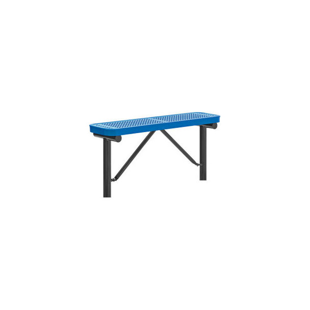 Global Industrial 4' Outdoor Steel Flat Bench Perforated Metal In Ground Mount B