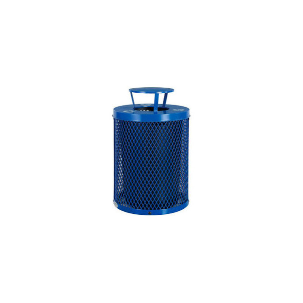 Global Industrial Outdoor Diamond Steel Recycling Can w/Rain Bonnet Lid 36 Gallo