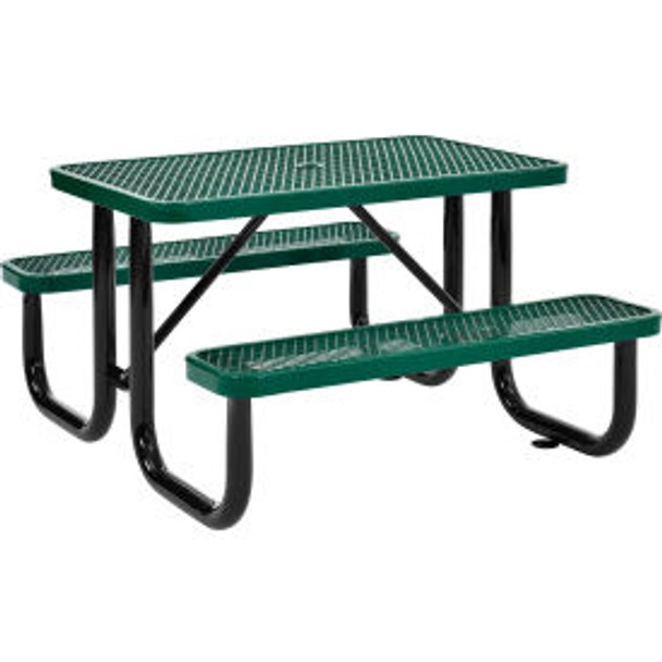 Global Industrial 4' Rectangular Picnic Table Expanded Metal Green