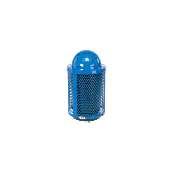 Global Industrial Outdoor Diamond Steel Recycling Can With Dome Lid & Base 36 Ga