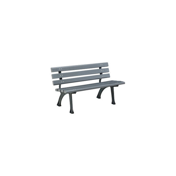 Global Industrial 4' Park Bench w/ Backrest Gray