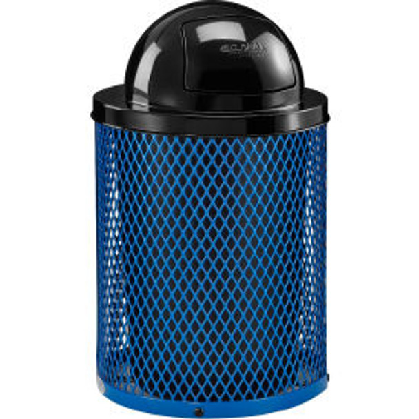 Global Industrial Outdoor Steel Diamond Trash Can With Dome Lid 36 Gallon Blue Global Industrial Outdoor Steel Diamond Trash Can With Dome Lid 36 Gallon Blue