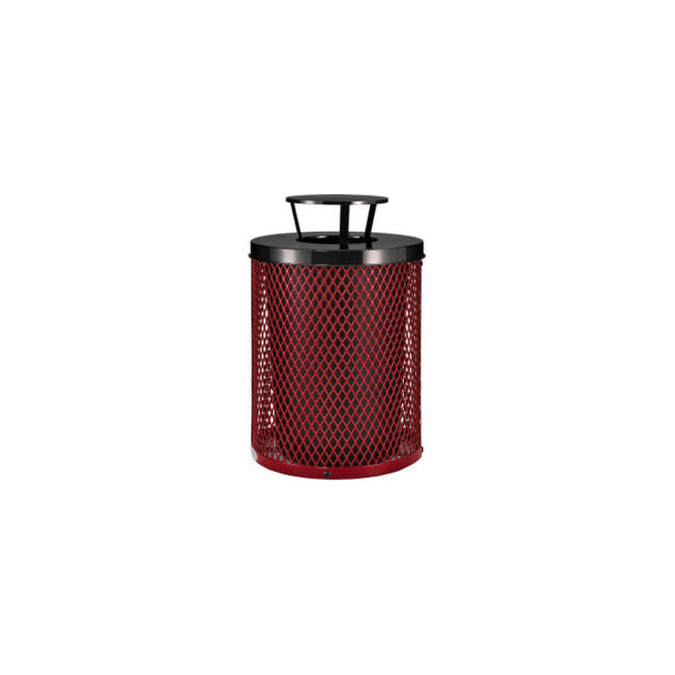 Global Industrial Outdoor Diamond Steel Trash Can With Rain Bonnet Lid 36 Gallon