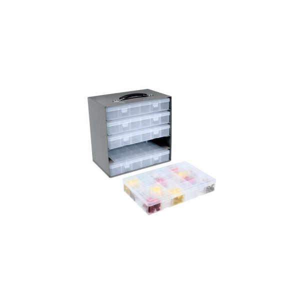 Durham Steel Compartment Box Rack 13-1/2 x 9-1/8 x 13-1/4 with 5 of Adjustable D