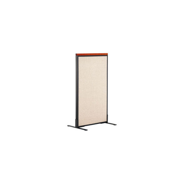 Interion Deluxe Freestanding Office Partition Panel 24-1/4""W x 43-1/2""H Tan