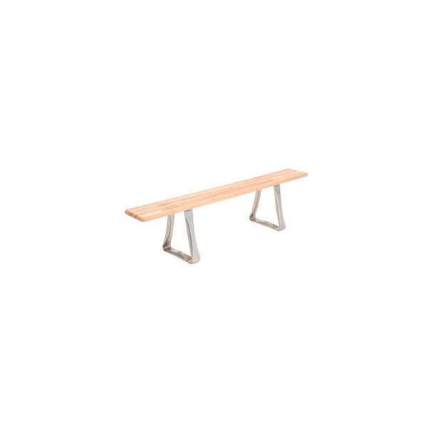 Global Industrial Locker Room Bench Hardwood With Trapezoid Legs 48 x 9-1/2 x 17