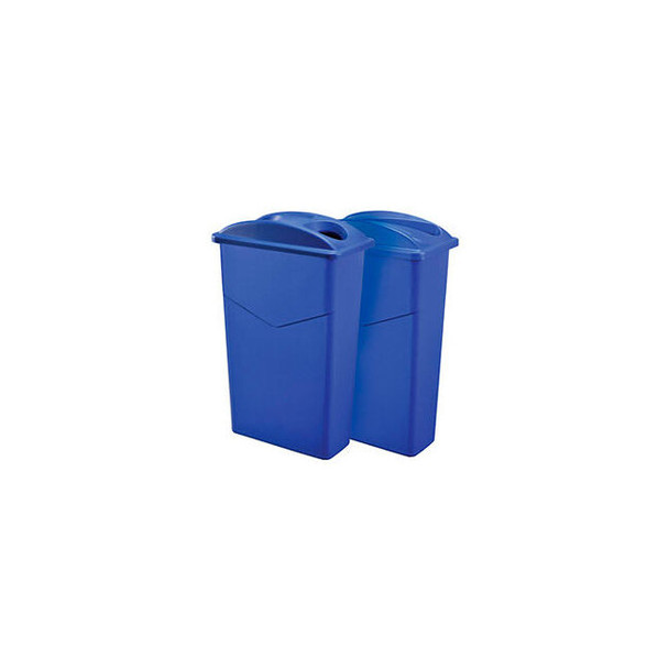 Global Industrial Recycling System For Paper/Bottles & Cans 46 Gallon Blue