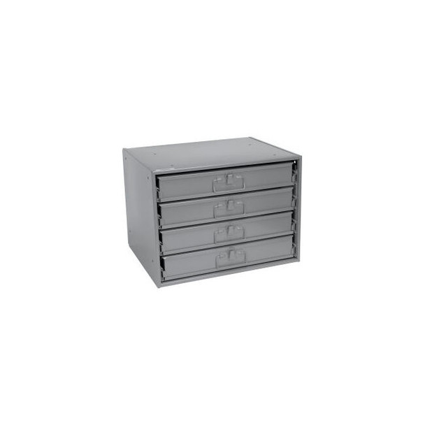 Durham Steel Compartment Box Rack 20 x 15-3/4 x 15 with 4 of 24-Compartment Boxe