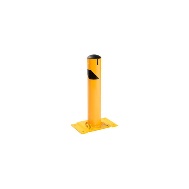 Global Industrial Steel Safety Bollard W/Chain Slots Removable Base & Cap 4.5''D