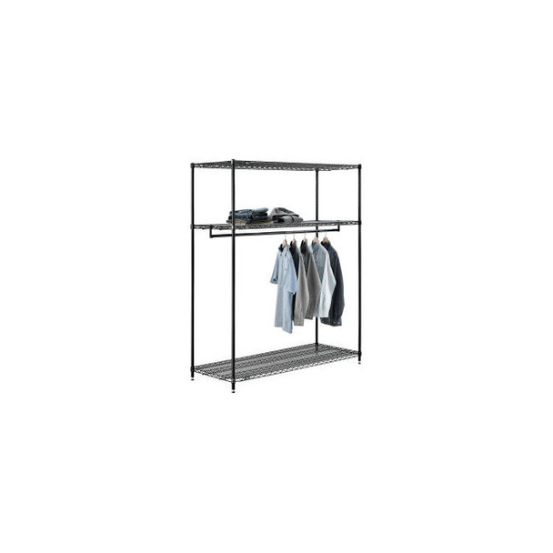 Free Standing Clothes Rack - 3 Shelf - 60""W x 24""D x 74""H - Black