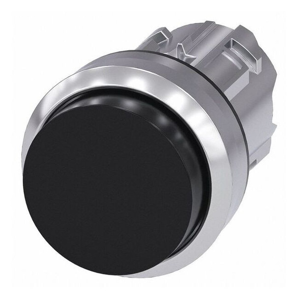 Siemens Push Button Operator,Black,Metal Bezel 3SU1050-0BB10-0AA0