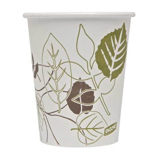 Dixie Disposable Hot cup 10 oz. White, Paper, Pathways, Pk1000 2340PATH