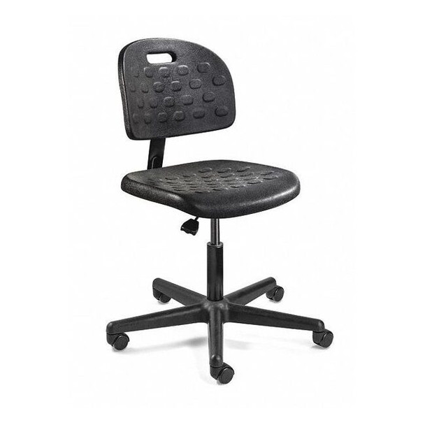 Bevco Polyurethane Desk Chair, 16" to 21", No Arms, Black V7007HC