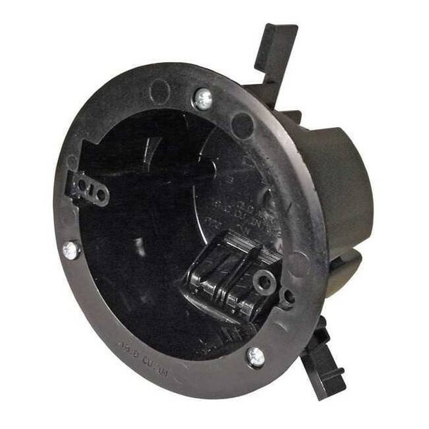 Electrical Box, 18 cu in, Ceiling Box Type, 1 Gang, Polycarbonate, Round Shape