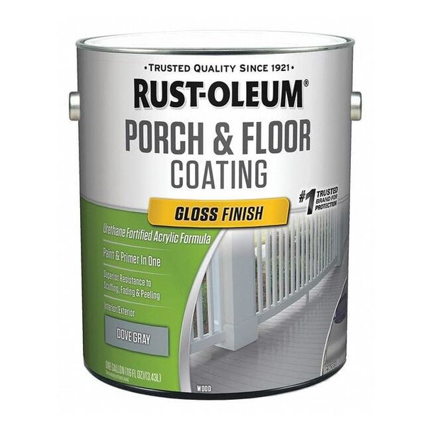Rust-Oleum 1 gal Floor Coating, Gloss Finish, Dove Gray, Water Base 320473