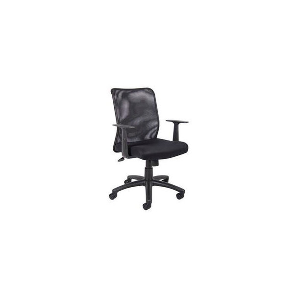 Interion Mesh Office Chair with Adjustable Arms & Mid Back Fabric Black