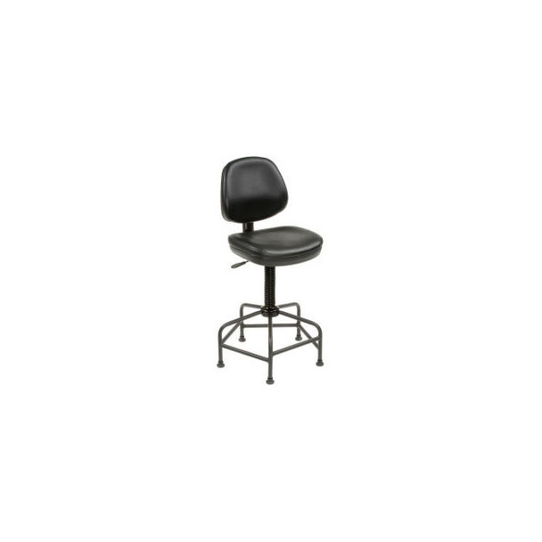 Interion Vinyl Armless Spider Base Shop Stool Black