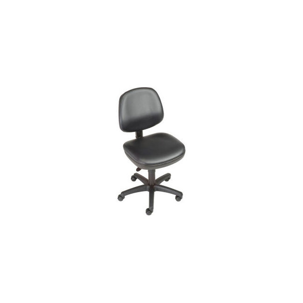 Interion Antimicrobial Office Chair With Mid Back Vinyl Black