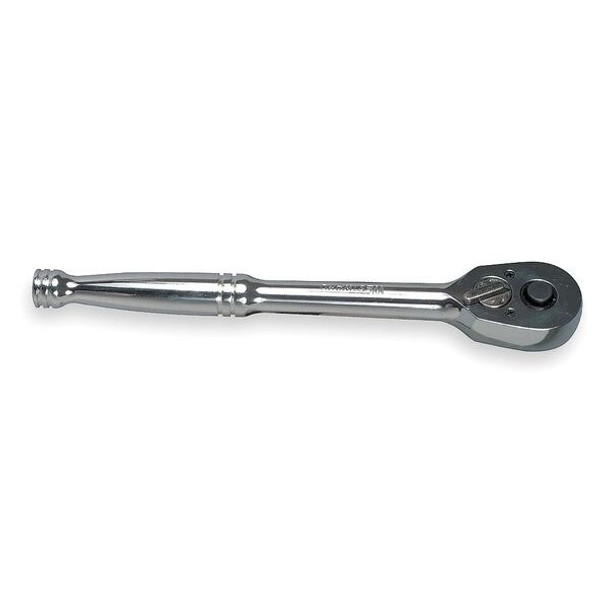 Westward 3/8" Drive 72 Geared Teeth Pear Hand Ratchet, Chrome 4YP74