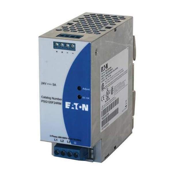 AC to DC Power Supply, 320/600V AC, 24V DC, 120 W, 5 A, DIN Rail