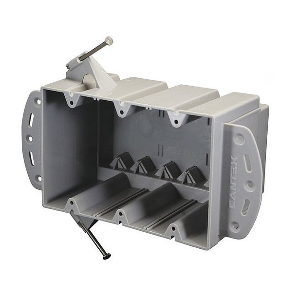 Electrical Box, 74 cu in, Switch Box Type, 3 Gangs, PVC, Rectangular Shape