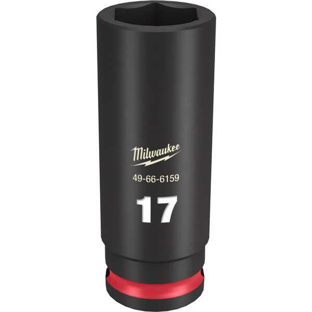 Milwaukee Tool Deep Impact Socket,Steel,17 mm 49-66-6159