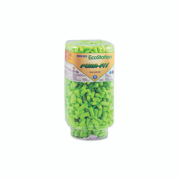 EcoStation™ Dispenser Snap-In Earplug Refill, Recyclable Bottle, Foam Earplugs, Bright Green, Pura-Fit®