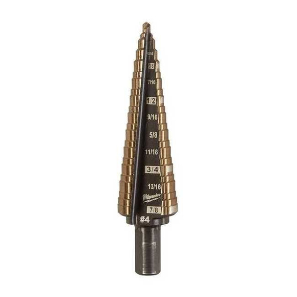 Milwaukee Tool 3/16 in. - 7/8 in. No 4 Cobalt Step Drill Bit 48-89-9284