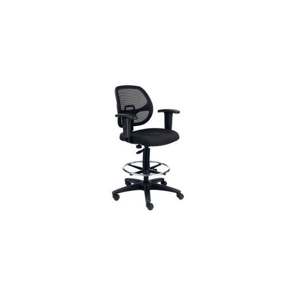 Interion Drafting Stool Fabric Black