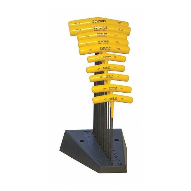 Bondhus 10 Piece SAE T-Shape Hex Key Set, 13190 13190