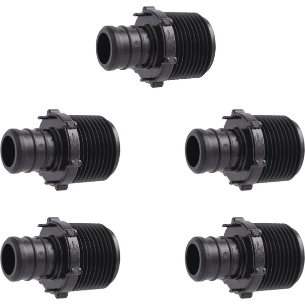 SharkBite 3/4 In. Barb x 3/4 In. MPT Poly-Alloy PEX Adapter (5-Pack) UP134A5