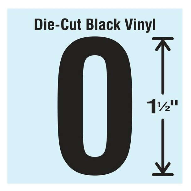 Stranco NumberLabel,Vinyl,1-1/2inH,7/8inW,PK10 DBV-1.5-0-10