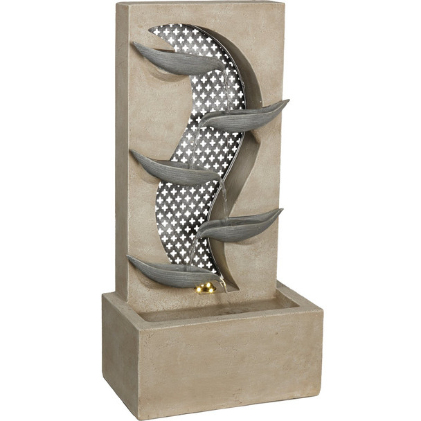 Best Garden 14 In. W. x 28 In. H. x 8.5 In. D. Polyresin Modern LED Fountain Best Garden 14 In. W. x 28 In. H. x 8.5 In. D. Polyresin Modern LED Fountain