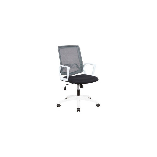 Interion Mesh Task Chair w/ Fabric Seat Black w/ White Frame