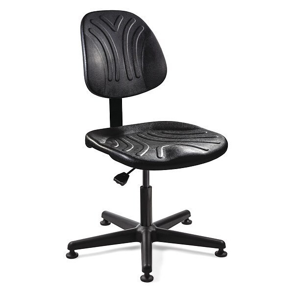 Bevco Polyurethane Desk Chair, 15" to 20", No Arms, Black 7000D